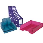 Italplast Desk Organiser I35 Plastic Tinted Blue