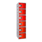 Locker 6 Door Heavy Duty 1800Hx385Wx500D Red