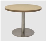 Rapid Round Coffee Table 600Mm Chrome Base 425H Natural Oak