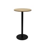 Rapid Dry Bar Table 600Mm Round Top 1075H Black Base Natural Oak Top