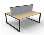 Deluxe Rapid Infinity 2 Person 2 Sided Desk Black Loop Leg 1200X750 Overall