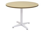 Rapid Span 4 Star Round Table 900Mmx730Mmh White Base Natural Oak Top