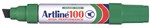 Artline 100 Permanent Marker Chisel Point Broad 7512mm Green