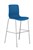 Acti Chrome Bar Stool Base 760Mm High With Ocean Blue 07 Polyprop Shell
