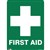 Zions Safety Sign First Aid Picture Poly Green And White