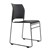 Chair Maxim Sled Chair Upholstered Black Vinyl Seat Chrome Frame