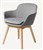 Aspen Tub Chair Light Grey Fabric Natural Ash Wood Base 