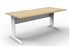 Rapid Deluxe Span Straight Desk 1500X750mm Nat Oak White Frame