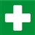 Apli Self Adhesive First Aid Signs 114X114mm Green And White