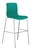 Acti Chrome Bar Stool Base 760Mm High With Polyprop Shell Teal